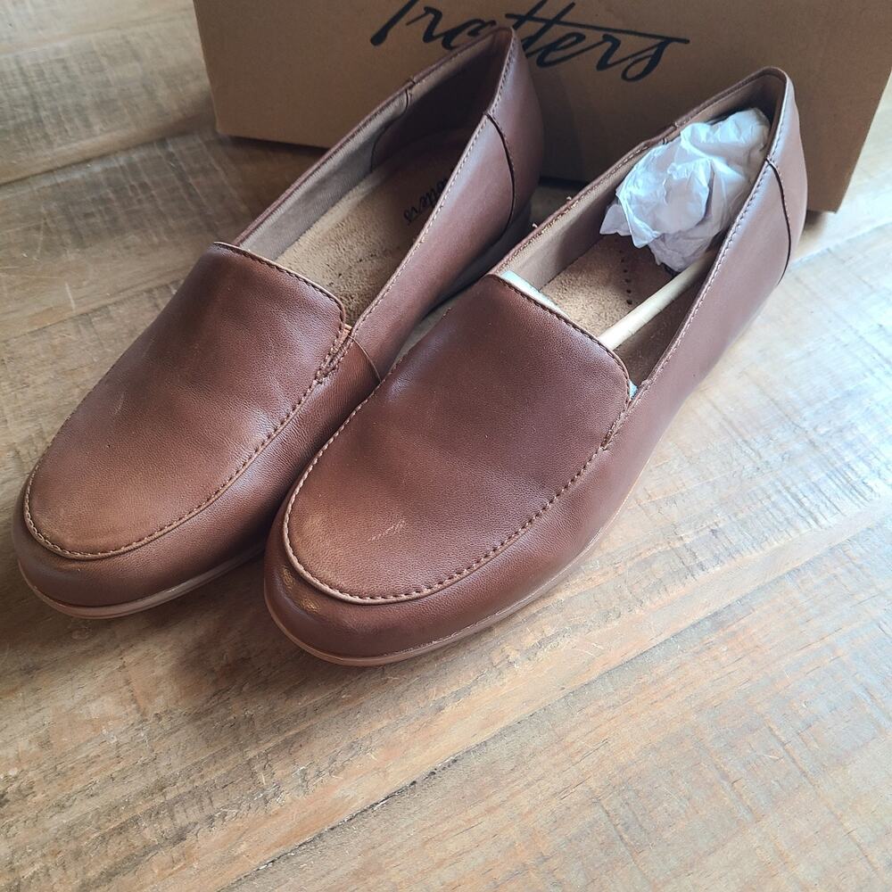 Trotters Deanna Size 11 M Womens Brown Leather‎ Loafer Flats Shoes Slip-on